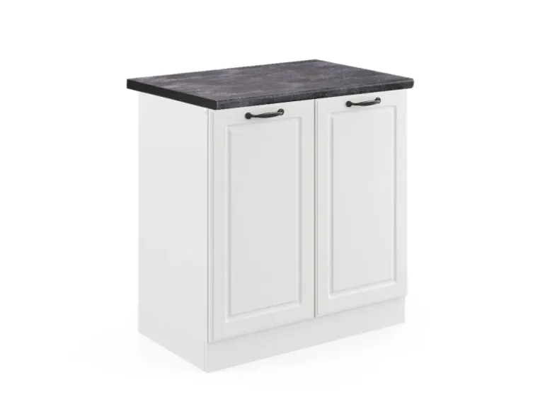 Vicco Spülenunterschrank R-Line Weiß Landhaus/Weiß 80 cm AP Anthrazit