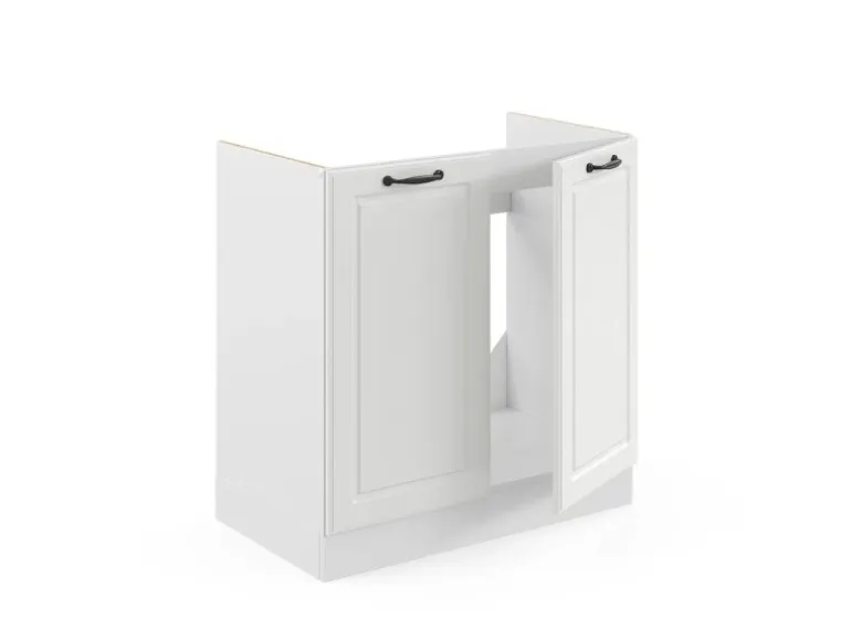 Vicco Spülenunterschrank R-Line Weiß Landhaus/Weiß 80 cm AP Anthrazit
