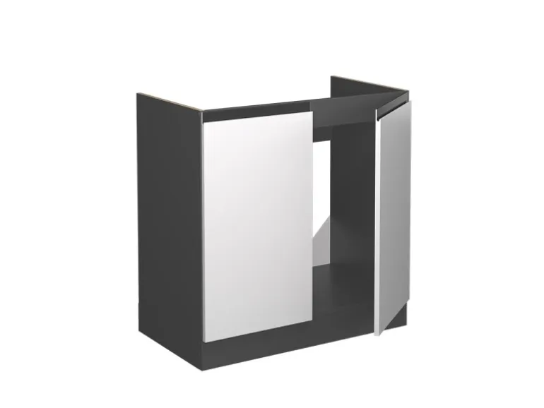 Vicco Spülenunterschrank R-Line Küchenunterschrank für die Spüle Weiß/Anthrazit 80 cm AP Eiche