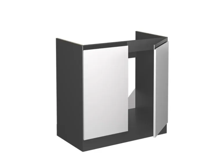 Vicco Spülenunterschrank R-Line Weiß/Anthrazit 80 cm J-Shape ohne Arbeitsplatte