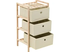 vidaXL Aufbewahrungsregal mit 3 Stoff-Körben Zedernholz Beige