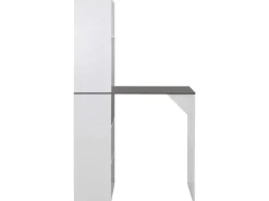 vidaXL Bartisch mit Schrank Weiß 115x59x200 cm mit Grau-Tischplatte