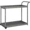 vidaXL Barwagen Grau 100x45x83 cm Poly Rattan