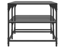 vidaXL Couchtisch mit Glasplatte Schwarz 98,5x50x45 cm Stahl Modell 1
