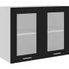 vidaXL Hängeglasschrank Schwarz 80x31x60 cm Holzwerkstoff