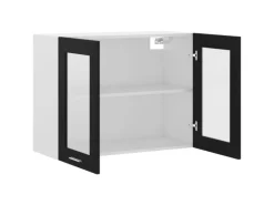 vidaXL Hängeglasschrank Schwarz 80x31x60 cm Holzwerkstoff