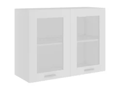 vidaXL Hängeglasschrank Weiß 80x31x60 cm Holzwerkstoff