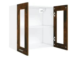 vidaXL Hängeschrank Glas Räuchereiche 60x31x60 cm Holzwerkstoff