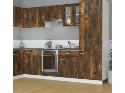 vidaXL Hängeschrank Glas Räuchereiche 60x31x60 cm Holzwerkstoff