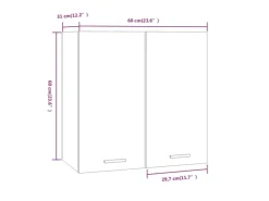 vidaXL Hängeschrank Grau Sonoma 60x31x60 cm Holzwerkstoff