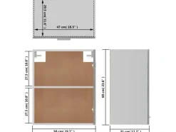 vidaXL Hängeschrank Grau Sonoma 50x31x60 cm Holzwerkstoff