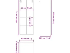 vidaXL Hängeschrank Riga Geräucherte Eiche 40 x 29,5 x 100 cm 884470