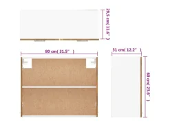 vidaXL Hängeschrank Räuchereiche 80x31x60 cm Holzwerkstoff