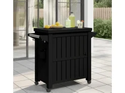 vidaXL 3-in-1 Servierwagen Schwarz Polypropylen