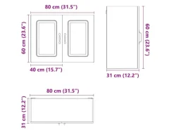 vidaXL Küchen-Hängeschrank Kalmar Altholz-Optik Holzwerkstoff 853595