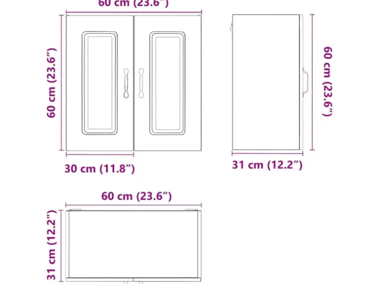 vidaXL Küchen-Hängeschrank Kalmar Braun Eichen-Optik Holzwerkstoff 853584