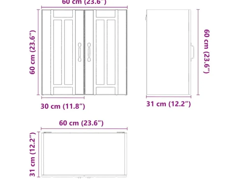 vidaXL Küchen-Hängeschrank Lucca Altholz-Optik Holzwerkstoff 853825