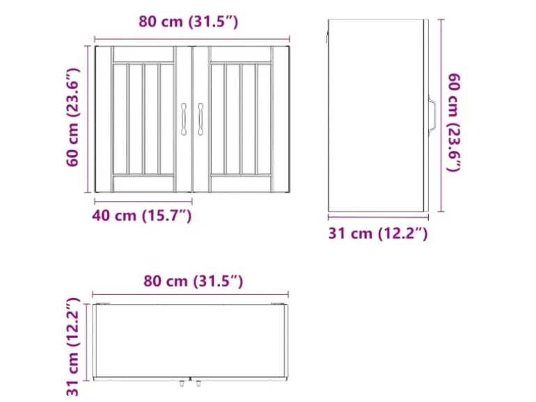 vidaXL Küchen-Hängeschrank Lucca Weiß Holzwerkstoff 853827