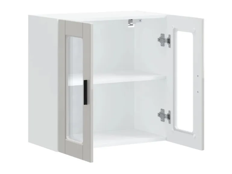vidaXL Küchen-Hängeschrank mit Glastür Porto Hochglanz-Weiß 854149