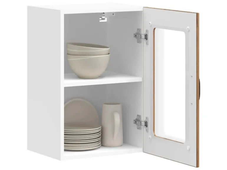 vidaXL Küchen-Hängeschrank mit Glastür Lucca Altholz-Optik 853775