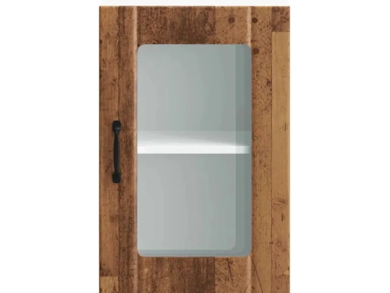 vidaXL Küchen-Hängeschrank mit Glastür Lucca Altholz-Optik 853775