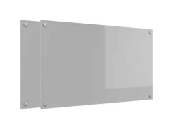 vidaXL Küchenrückwand 2 pcs Hellgrau 100 x 60 cm Gehärtetes Glas 3415457