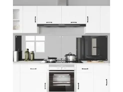 vidaXL Küchenrückwand 2 pcs Dunkelgrau 110 x 60 cm Gehärtetes Glas 3415508
