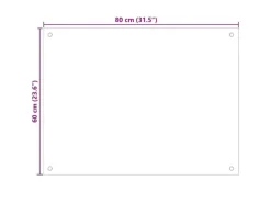 vidaXL Küchenrückwand Weiß 80x60 cm Hartglas 249456