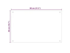 vidaXL Küchenrückwand Weiß 80x50 cm Hartglas 249455