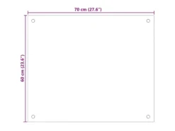 vidaXL Küchenrückwand Weiß 70x60 cm Hartglas 249453