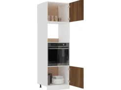 vidaXL Mikrowellenumbauschrank Braun Eichen-Optik 60x57x207 cm