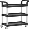 vidaXL Rollwagen mit 3 Etagen Schwarz 77x34x72 cm Aluminium