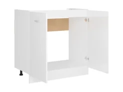 vidaXL Spülenunterschrank Hochglanz-Weiß 80x46x81,5 cm Holzwerkstoff