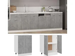 vidaXL Unterschrank Betongrau 60x46x81,5 cm Holzwerkstoff