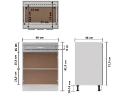 vidaXL Unterschrank mit Schublade Grau Sonoma 60x46x81,5 cm
