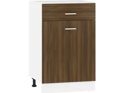 vidaXL Unterschrank mit Schublade Braun Eiche-Optik 50x46x81,5 cm