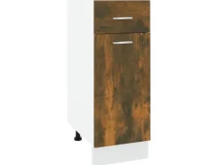 vidaXL Unterschrank mit Schublade Räuchereiche 30x46x81,5 cm