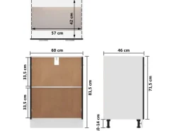 vidaXL Unterschrank Schwarz 60x46x81,5 cm Holzwerkstoff