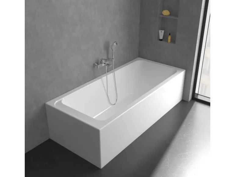 Villeroy & Boch Einhebel-Badewannenarmatur Architectura Square in Chrom