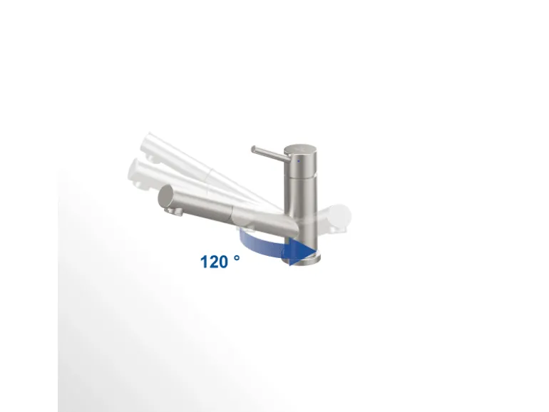 Villeroy & Boch Küchenarmatur Como Shower Hochdruck-Armatur Ausziehbare Brause Wassersparend Edelstahl Massiv