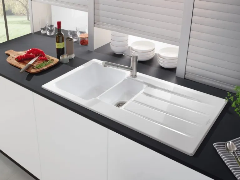 Villeroy & Boch Küchenarmatur Como Shower Hochdruck-Armatur Ausziehbare Brause Wassersparend Edelstahl Massiv