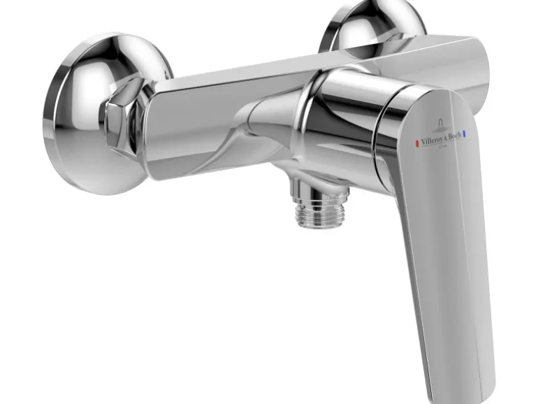 Villeroy & Boch Oasis Duscharmatur Einhebel-Mischbatterie Rückflussschutz & Keramikkartusche Aufputzmontage Rund Chrom