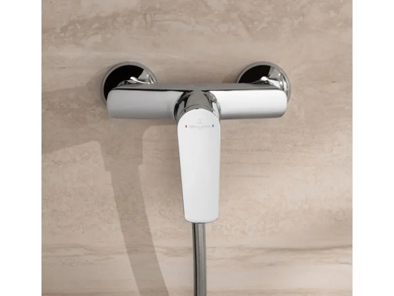Villeroy & Boch Oasis Duscharmatur Einhebel-Mischbatterie Rückflussschutz & Keramikkartusche Aufputzmontage Rund Chrom