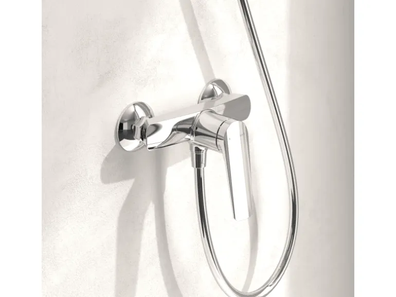 Villeroy & Boch Oasis Duscharmatur Einhebel-Mischbatterie Rückflussschutz & Keramikkartusche Aufputzmontage Rund Chrom