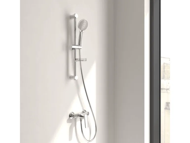 Villeroy & Boch Oasis Duscharmatur Einhebel-Mischbatterie Rückflussschutz & Keramikkartusche Aufputzmontage Rund Chrom