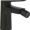 Villeroy & Boch Oasis Einhebel-Bidetarmatur mit Zugstange Keramikkartusch Wassersparend Auslaufhöhe 73mm Rund Matt Black