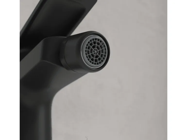 Villeroy & Boch Oasis Einhebel-Bidetarmatur mit Zugstange Keramikkartusch Wassersparend Auslaufhöhe 73mm Rund Matt Black