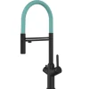 VIZIO 4 Wege Wasserhahn Küchenarmatur BOD mit 360° Schwenkbarem Auslauf Abnehmbare 2 Strahl Handbrause Schwarz Matt   Türkis