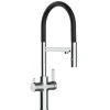 VIZIO 3 Wege Wasserhahn Küchenarmatur FC mit 360° Schwenkbarem Auslauf Abnehmbare 2 Strahl Handbrause Verchromt   Schwarz
