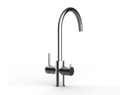 VIZIO 5 Wege Wasserhahn Küchenarmatur Edelstahl Massiv mit 360° Schwenkbarem U Auslauf Hochglanz Poliert